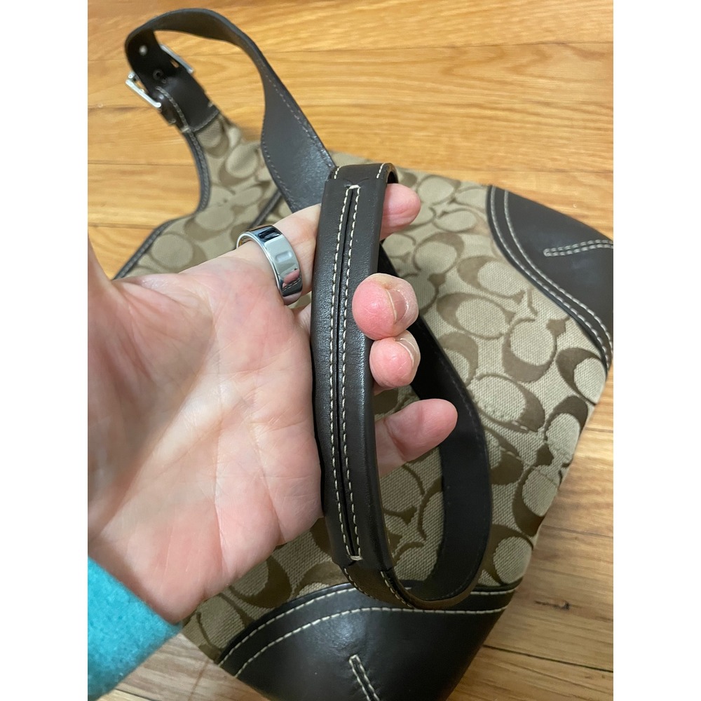 Coach Hamptons Signature Canvas Leather Trim Crossbody Bag Y2K Style F111193 - Picture 11 of 12